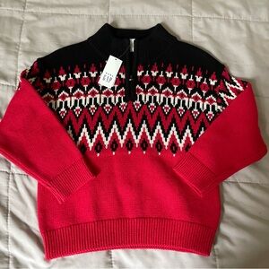 Red and Black Patterned Sweater,Gap